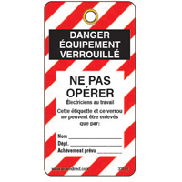 &eacute;tiquettes de verrouillage, Plastique, 3" la x 5-3/4" h, Français Canadian Safety Group Inc.