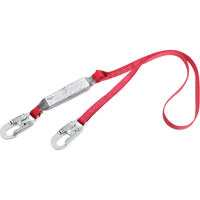 PRO Shock Absorbing Lanyards, 4', Snap Hook Center, Snap Hook Leg Ends, Polyester Canadian Safety Group Inc.