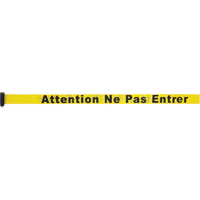 Tape Cassette for Build-Your-Own Crowd Control Barriers, Attention ne pas entrer, 7', Yellow Tape Canadian Safety Group Inc.
