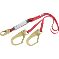 PRO Shock Absorbing Lanyards, 6', Rebar Hook Center, Snap Hook Leg Ends, Polyester Canadian Safety Group Inc.