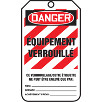 Lockout Tags, Cardstock, 3-3/8" W x 5-7/8" H, French Canadian Safety Group Inc.