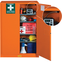 Armoires de rangement pour pr&eacute;paration aux situations d'urgence, Acier, 4 Tablettes, 65" h x 43" la x 18" P, Orange Canadian Safety Group Inc.