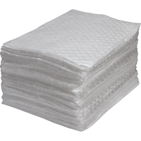 Feuilles absorbantes en fibres fines de premi&egrave;re qualit&eacute;, Huile seulement, 15" x 17", 25 gal. d'absorption Canadian Safety Group Inc.