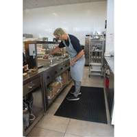 Tapis antifatigue, &agrave; fentes, 3' x 5' x 7/8", Noir, Caoutchouc naturel Canadian Safety Group Inc.