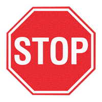 "Stop" Floor Sign, Adhesive, English with Pictogram Canadian Safety Group Inc.