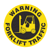 "Warning Forklift Traffic" Floor Sign, Adhesive, English with Pictogram Canadian Safety Group Inc.