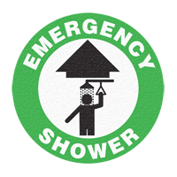 "Emergency Shower" Floor Sign, Adhesive, English with Pictogram Canadian Safety Group Inc.
