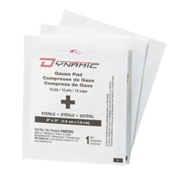 Gaze Dynamic, Tampon, 3" lo x 3" la, St&eacute;rile, Dispositif m&eacute;dical Classe 1 Canadian Safety Group Inc.
