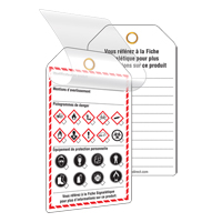 &eacute;tiquettes auto-plastifiantes pour le milieu de travail, Papier cartonn&eacute;, 3-3/8" la x 5-3/4" h, Français Canadian Safety Group Inc.