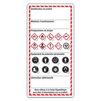 &eacute;tiquettes pour le milieu de travail, Papier cartonn&eacute;, 3" la x 6" h, Français Canadian Safety Group Inc.