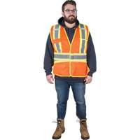 Flame-Resistant Surveyor Vest, High Visibility Orange, Medium, Polyester Canadian Safety Group Inc.