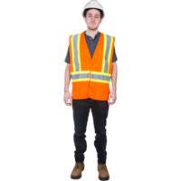 Traffic Safety Vest, High Visibility Orange, Medium, Polyester Canadian Safety Group Inc.