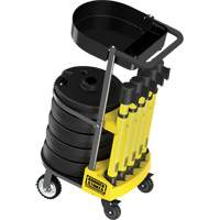 Chariot de transport avec plateau pour barri&egrave;re PLUS, 75' lo, M&eacute;tal, Jaune Canadian Safety Group Inc.