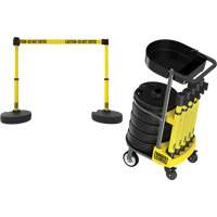 Chariot de transport avec plateau pour barri&egrave;re PLUS, 75' lo, M&eacute;tal, Jaune Canadian Safety Group Inc.