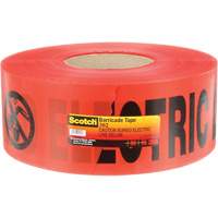 Ruban pour barri&egrave;res pour services publics souterrains Scotch, Anglais, 3" la x 1000' lo, 4 mils, Noir/rouge Canadian Safety Group Inc.
