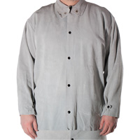 Veste de soudage en cuir de vache refendu, Cuir, Petit, Gris Canadian Safety Group Inc.