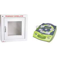 AED Plus&reg; Defibrillator with Alarmed Flush Wall Cabinet, Automatic, English, Class 4 Canadian Safety Group Inc.