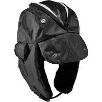 N-Ferno&reg; Zippered Trapper Hat, Polyurethane/Satin Lining, Medium/Small, Black Canadian Safety Group Inc.