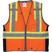 Surveyor Safety Vest, High Visibility Orange, Large, Polyester Canadian Safety Group Inc.