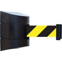 Unit&eacute; murale Tensabarrier, Acier, Fixation par vis, 30', Ruban Noir et jaune Canadian Safety Group Inc.