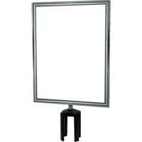 Porte-enseigne vertical robuste avec adaptateur pour poteaux Tensabarrier, Chrome poli Canadian Safety Group Inc.