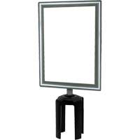 Porte-enseigne vertical robuste avec adaptateur pour poteaux Tensabarrier, Chrome poli Canadian Safety Group Inc.