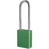 Cadenas de s&eacute;curit&eacute; American Lock, Vert, Cl&eacute;s diff&eacute;rentes, Aluminium, Largeur de 1-1/2" Canadian Safety Group Inc.
