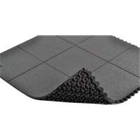 Tapis antifatigue &agrave; imbrication Cushion-Ease, Rugueux, 3' x 3' x 3/4", Noir, Caoutchouc naturel Canadian Safety Group Inc.