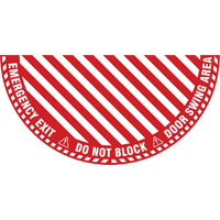 "Emergency Exit" Half Circle Swing Door Floor Sign, Adhesive, English with Pictogram Canadian Safety Group Inc.