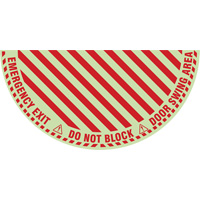 "Emergency Exit" Half Circle Swing Door Floor Sign, Adhesive, English with Pictogram Canadian Safety Group Inc.