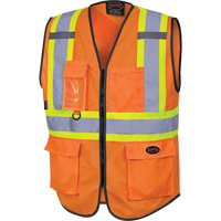 6958 Gilet de s&eacute;curit&eacute; &agrave; fermeture &eacute;clair avant, Orange haute visibilit&eacute;, Petit, Polyester Canadian Safety Group Inc.