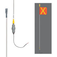 Tiges de s&eacute;curit&eacute; tout-temps de s&eacute;rie lourde avec lumi&egrave;re DEL constante Safety Whip, Fixation Ressort, Hauteur 10', Orange avec X r&eacute;fl&eacute;chissant Canadian Safety Group Inc.