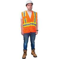 CSA-Compliant High-Visibility Surveyor Vest, High Visibility Orange, Medium, Polyester Canadian Safety Group Inc.