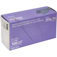 Gants jetables de calibre m&eacute;dical, 2T-Grand, Nitrile, 6 mils, Sans poudre, Noir, Classe 2 Canadian Safety Group Inc.