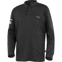 332 Chandail Henley en tricot interlock ignifuge, Petit, Noir Canadian Safety Group Inc.