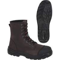1028 Bottes de travail 8" marron, Cuir, Embout Acier, Taille 10 Canadian Safety Group Inc.