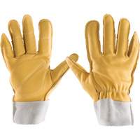 Gants tout cuir, 7/Petit, Paume en Cuir fleur, Poignet &eacute;lastique Canadian Safety Group Inc.
