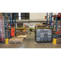 Barri&egrave;re murale magn&eacute;tique avec bande magn&eacute;tique, Plastique, Fixation magn&eacute;tique, 15', Ruban Noir et jaune Canadian Safety Group Inc.