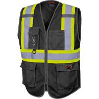 6959BK Veste de s&eacute;curit&eacute; haute visibilit&eacute; en tricot chaîne avec fermeture &agrave; glissi&egrave;re, Noir, T-petit, Polyester Canadian Safety Group Inc.