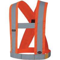 5491 Bretelles ajustables de s&eacute;curit&eacute; haute visibilit&eacute; de 4" de largeur, R&eacute;pond ou surpasse la norme CSA Z96 classe 2 - niveau 2, Orange haute visibilit&eacute;, Couleur r&eacute;fl&eacute;chissante Argent, Taille unique Canadian Safety Group Inc.
