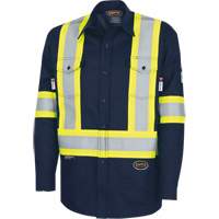7742SF Chemise de s&eacute;curit&eacute; haute visibilit&eacute; r&eacute;sistant aux arcs &eacute;lectriques 88/12 FR-Tech, Petit, Bleu marin Canadian Safety Group Inc.
