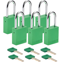 Cadenas de verrouillage Velocity, Vert, Cl&eacute;s diff&eacute;rentes, Aluminium, Largeur de 1-1/2" Canadian Safety Group Inc.