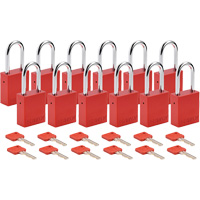 Cadenas de verrouillage Velocity, Rouge, Cl&eacute;s diff&eacute;rentes, Aluminium, Largeur de 1-1/2" Canadian Safety Group Inc.
