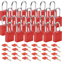 Cadenas de verrouillage Velocity, Rouge, Cl&eacute;s diff&eacute;rentes, Aluminium, Largeur de 1-1/2" Canadian Safety Group Inc.