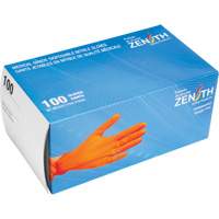 Gants d'examen de poids lourd &agrave; prise tactile, Petit, Nitrile, 8 mils, Sans poudre, Orange, Classe 2 Canadian Safety Group Inc.