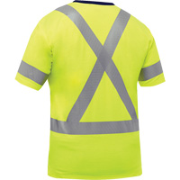 Chemise &agrave; manches courtes et X au dos Bisley, Poly-coton, Petit, Jaune lime haute visibilit&eacute; Canadian Safety Group Inc.