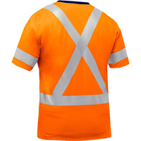 Chemise &agrave; manches courtes et X au dos Bisley, Poly-coton, Petit, Orange haute visibilit&eacute; Canadian Safety Group Inc.