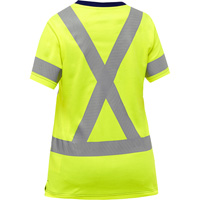 Chemise &agrave; manches courtes et X au dos Bisley pour femmes, Poly-coton, Petit, Jaune lime haute visibilit&eacute; Canadian Safety Group Inc.
