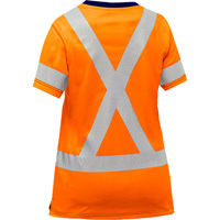 Chemise &agrave; manches courtes et X au dos Bisley pour femmes, Poly-coton, Petit, Orange haute visibilit&eacute; Canadian Safety Group Inc.