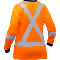 Chemise &agrave; manches longues et X au dos Bisley pour femmes, Poly-coton, Petit, Orange haute visibilit&eacute; Canadian Safety Group Inc.
